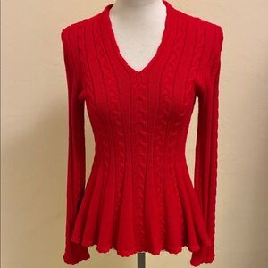 ANTONIO MELANI Red V-Neck Sweater